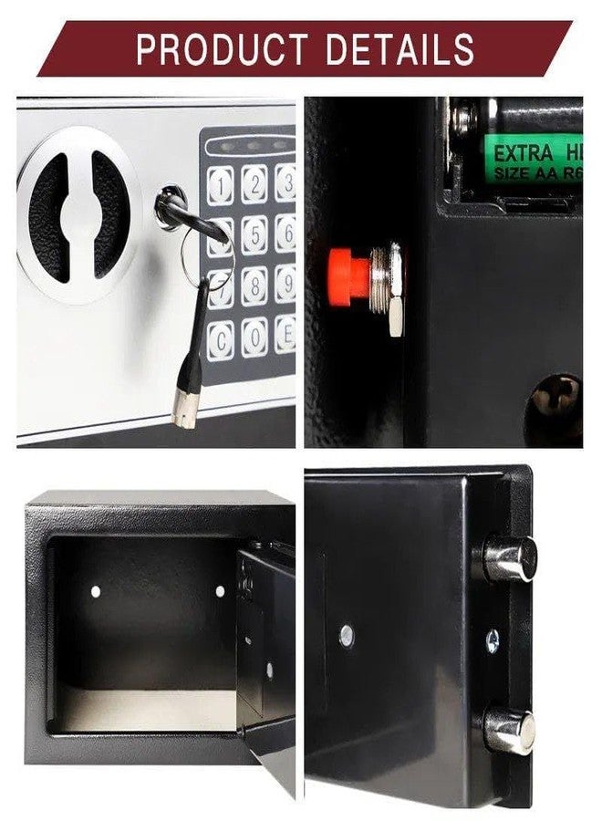 TRIVYOM Digital Safe Locker for Jewellery, Money Valuables Goods Safe - Number & Key Lock/Unlock Safe Lockers for Home & Office (Pack of 1) - Black - Image 5